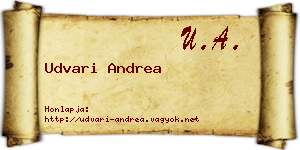 Udvari Andrea névjegykártya